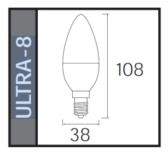 Horoz 8W Led Buji Ampul 800 Lümen E14 Duy Ultra-8