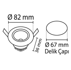 Noas Mercan 5 Watt Sıva Altı Beyaz Kasa Yuvarlak Cob LED Spot YL28-0500, YL28-0501
