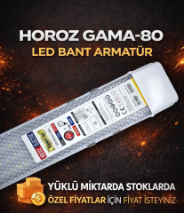 Horoz 80w Beyaz Işık 7000K Yatay Ledli Bant Armatür Gama 80