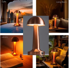 Cata CT-8430 Lizbon 3 Işık Bakır Renkli Dokunmatik USB Şarjlı Dim Edilebilir Masa Lambası