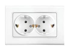 Viko Linnera Beyaz İkili Topraklı Priz Çerçeveli - 90440056,90480007