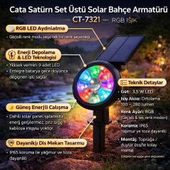 Cata Mila 18W RGB Led Solar Çim Bahçe Armatürü CT-7321