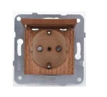 Viko Artline Novella Ceviz Kapaklı Topraklı Priz Çerçevesiz 92615112