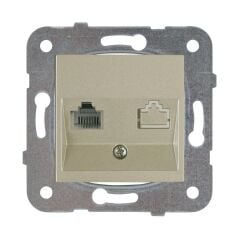 Viko Artline Novella Bronz Tekli Nümeris Cat-3 Telefon Prizi Çerçevesiz 92605232