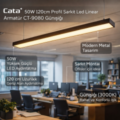 Cata 120cm 50w Profil Sarkıt Led Linear Armatür CT-9080