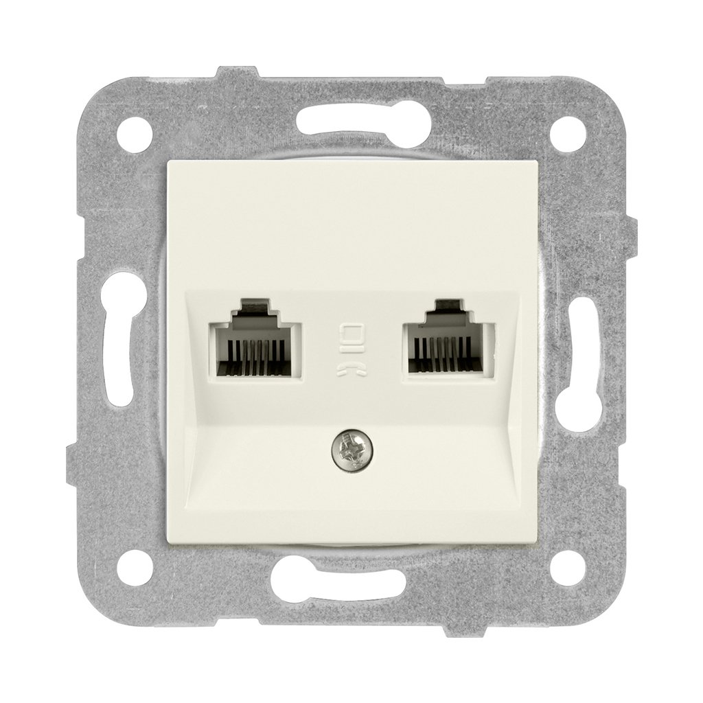 Viko Karre/Meridian Krem İkili Nümeris Cat-3 Telefon Prizi Çerçevesiz - 90967233