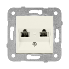 Viko Karre/Meridian Krem İkili Nümeris Cat-3 Telefon Prizi Çerçevesiz - 90967233