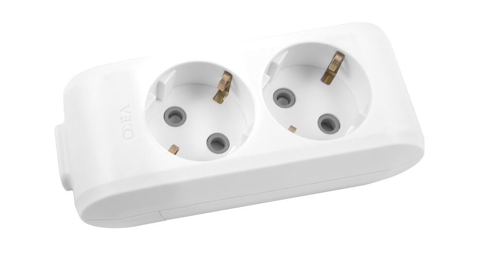 Viko Multi-let 2'li Grup Priz Topraklı Çocuk Korumalı Klemensli Beyaz - 90113200