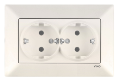 Viko Meridian Krem İkili Topraklı Priz Çerçeveli - 90967256, 90979017