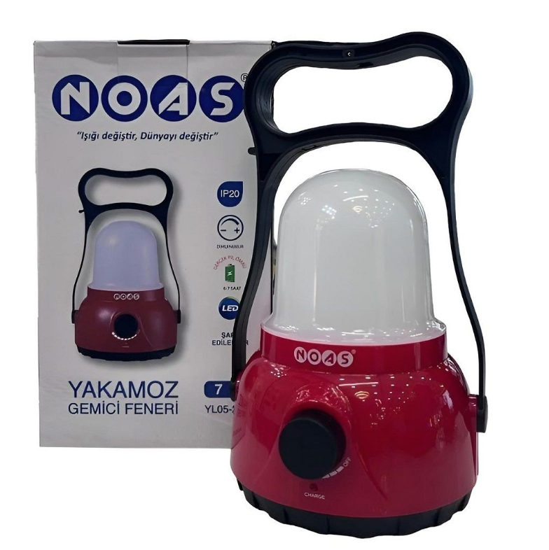 Noas Yakamoz 7 Watt Şarjlı Ledli Gemici Dimlenebilir El Feneri 560 Lümen YL05-2001