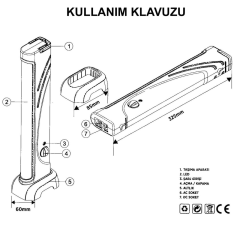 Noas Sögüt 80 Ledli 6 Watt 31 cm Dimlenebilir Şarjlı LED Işıldak YL05-3001
