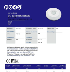 Noas 16 Amper 2000 Watt 360 Derece Sıva Üstü Ultra Slim Hareket Sensörü YL04-7003