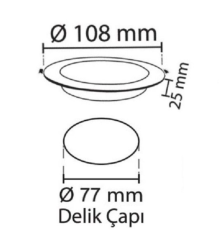 Noas 6w Sıva Altı Backlight Led Panel Yuvarlak YL10-0600-B, YL10-0601-B