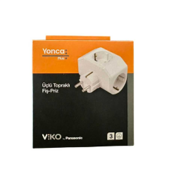 Viko Yonca Plus Beyaz Üçlü Topraklı Fiş Priz - 90303003