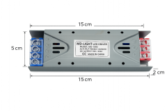 MD-LIGHT 16.5 Amper 200W 12 Volt Şerit Led Trafosu Ultra Slim Adaptör MD-1601