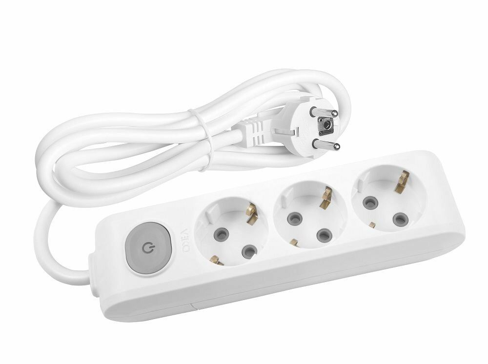 Viko Multi-let 3'lü Grup Priz Anahtarlı Topraklı Çocuk Korumalı 3 Metre Beyaz - 90117303