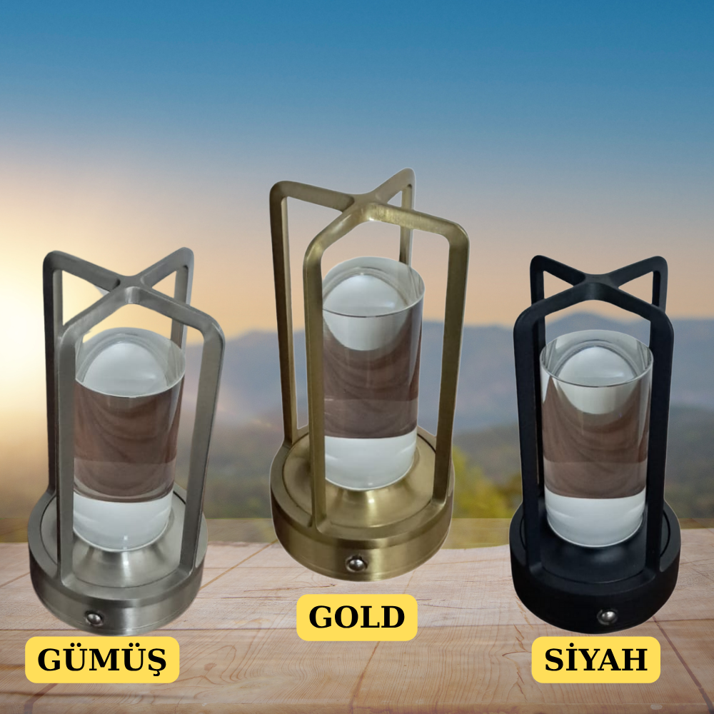 Noas Halki Masa Lambası USB Şarjlı Dokunmatik 3 Renkli Dimlenebilir YL86-1244