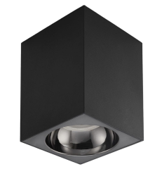 Noas Venedik Siyah-Krom 10x10cm Alüminyum Dekoratif Boş Spot Kasası YL60-9153