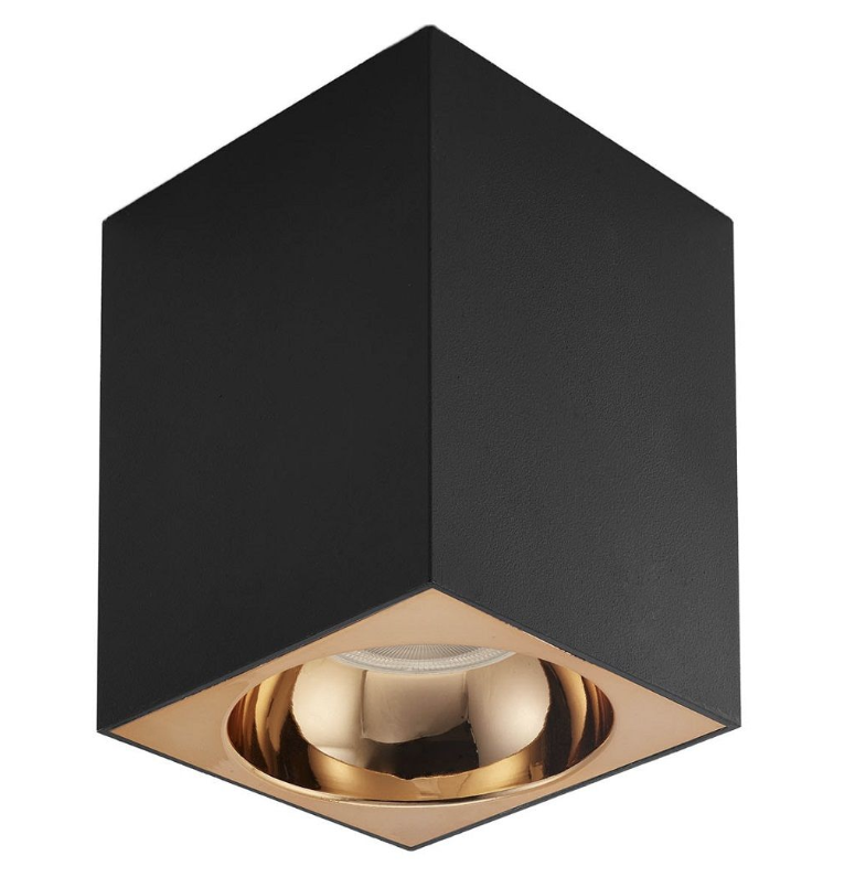 Noas Venedik Siyah-Rose 10x10cm Alüminyum Dekoratif Boş Spot Kasası YL60-9152