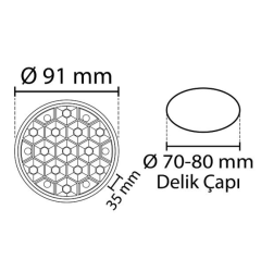 Noas 8W Diamond Plus Ayarlanabilir Sıva Altı Led Panel YL16-0800 , YL16-0801