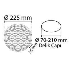 Noas 36W Beyaz Işık Diamond Plus Ayarlanabilir Sıva Altı Led Panel YL16-3600