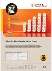Tunçmatik TSK19055 Powerstirp 3'lü 1,5 Metre Kablolu Grup Priz Anahtarlı Topraklı Çocuk Korumalı