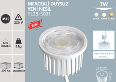 Noas 7 Watt Mercekli Duysuz Boş Spot Ampul Yeni Nesil YL28-5001, YL28-5002