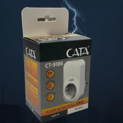 Cata CT-9186  Tekli Akım Korumalı Fişli Priz 4000W