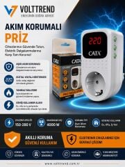 Cata CT-9187 Tekli Akım Korumalı Fişli Priz Regülatör 4000W