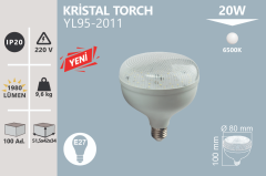 Noas 20W Kristal Torch Led Ampul Beyaz Işık 6500k E27 Duylu 1980 Lümen YL95-2011