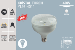 Noas 40W Kristal Torch Led Ampul Beyaz Işık 6500k E27 Duylu 3950 Lümen YL95-4011