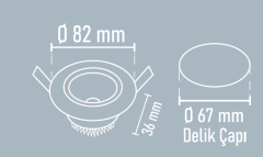 Noas Mercan 5 Watt Sıva Altı Krom Kasa Yuvarlak Cob LED Spot YL28-0502, YL28-0503