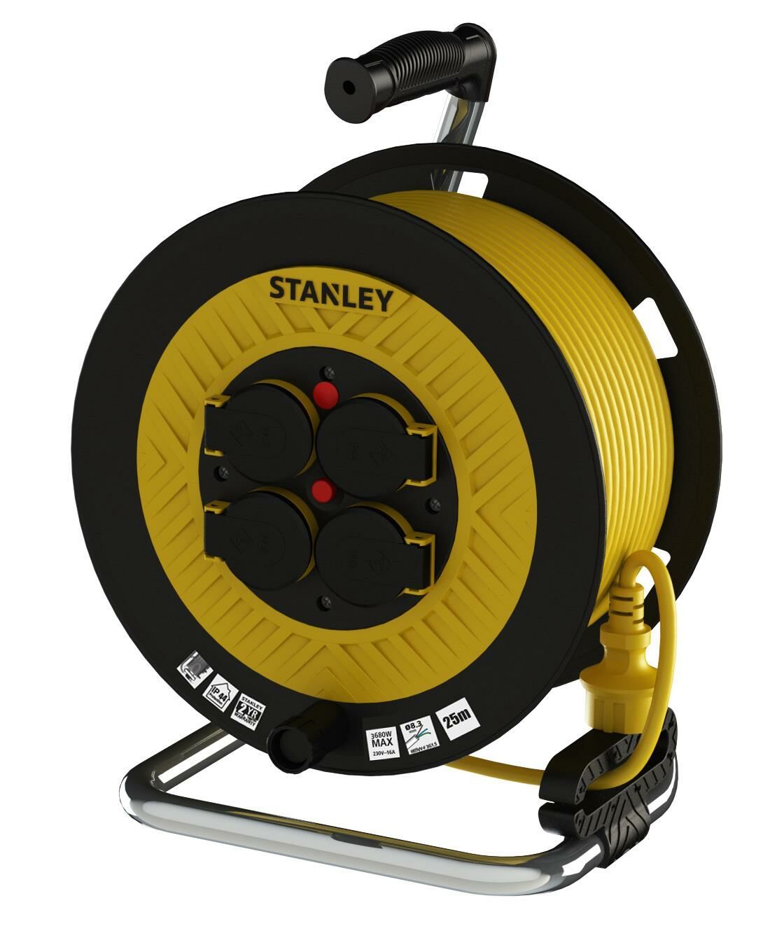 Stanley St-P Serisi Ip44 4 Soketli 40 Metre Makaralı Kablo / 3X2,5Mm SXECFL2RCVE