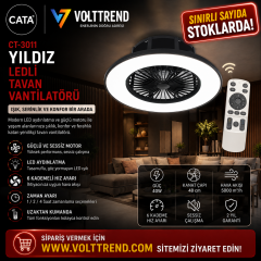 Cata CT-3011 Yıldız Ledli 56cm 3 Renk Mod Tavan Vantilatörü