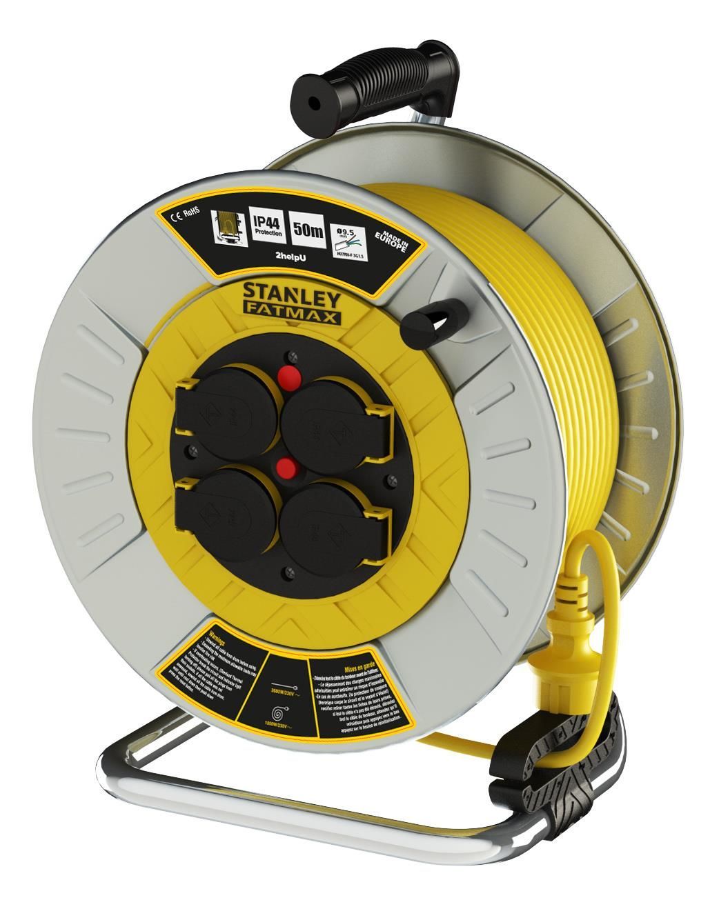 Stanley Metal Ip44 4 Soketli 40 Metre Makaralı Kablo SXECFM2RBVE
