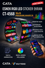 Cata Ct-4568 Esnek Rgb Led Sticker Ekran 96x16cm Programlanabilir
