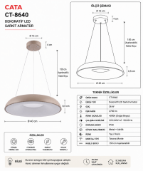 Cata CT-8640 Zen Led Dekoratif Sarkıt Armatür 3 Mod Işık
