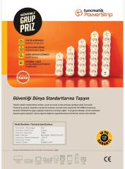 Tunçmatik TSK19064 Powerstirp TYPE A+C USB 5'lı 3 Metre Kablolu Grup Priz Anahtarlı Topraklı Çocuk Korumalı
