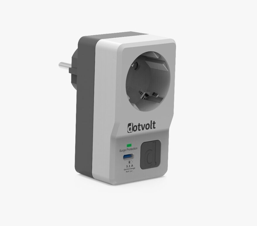 Dotvolt Tekli Akım Korumalı Fişli Priz 3.1A TYPE-C Anahtarlı Surge Hunter Plus 1050 Joule