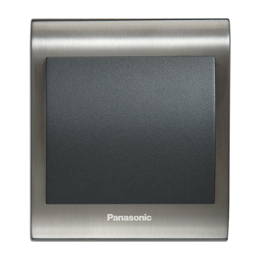 Viko Panasonic Thea Blu Tekli Anahtar Çerçeve Inox+Beyaz, Kapak Füme