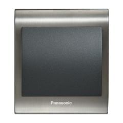 Viko Panasonic Thea Blu Tekli Anahtar Çerçeve Inox+Beyaz, Kapak Füme