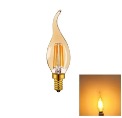 Cata 4W Led Kıvrık Buji Rustik Ampul 320 Lümen E14 Duy CT-4281 - Amber 2700k