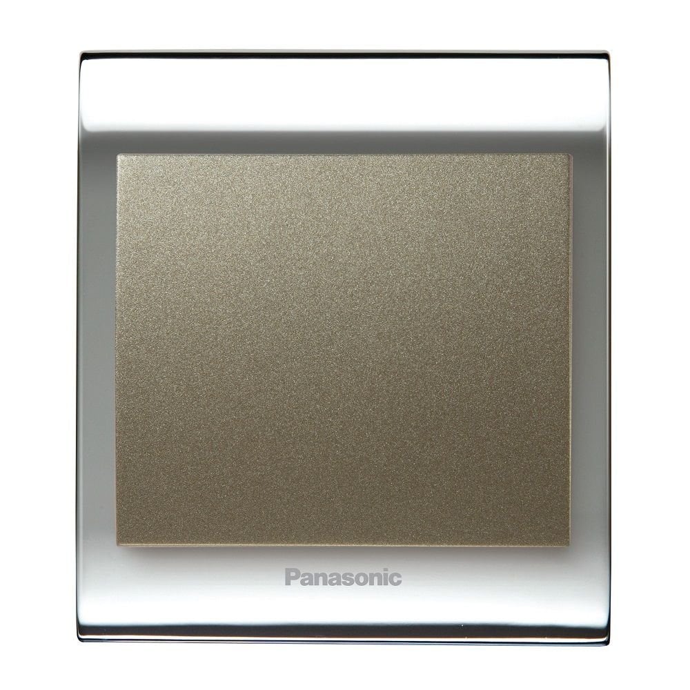 Viko Panasonic Thea Blu Tekli Anahtar Çerçeve Chrome+Beyaz, Kapak Dore