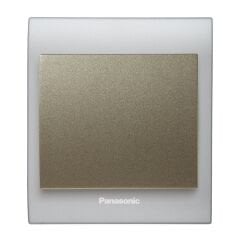 Viko Panasonic Thea Blu Tekli Anahtar Çerçeve Chrome Matt+Beyaz, Kapak Dore