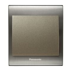 Viko Panasonic Thea Blu Tekli Anahtar Çerçeve Inox+Beyaz, Kapak Dore