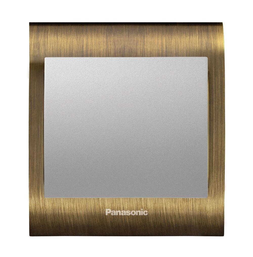 Viko Panasonic Thea Blu Tekli Anahtar Çerçeve Antique+Dore, Kapak Metalik Beyaz