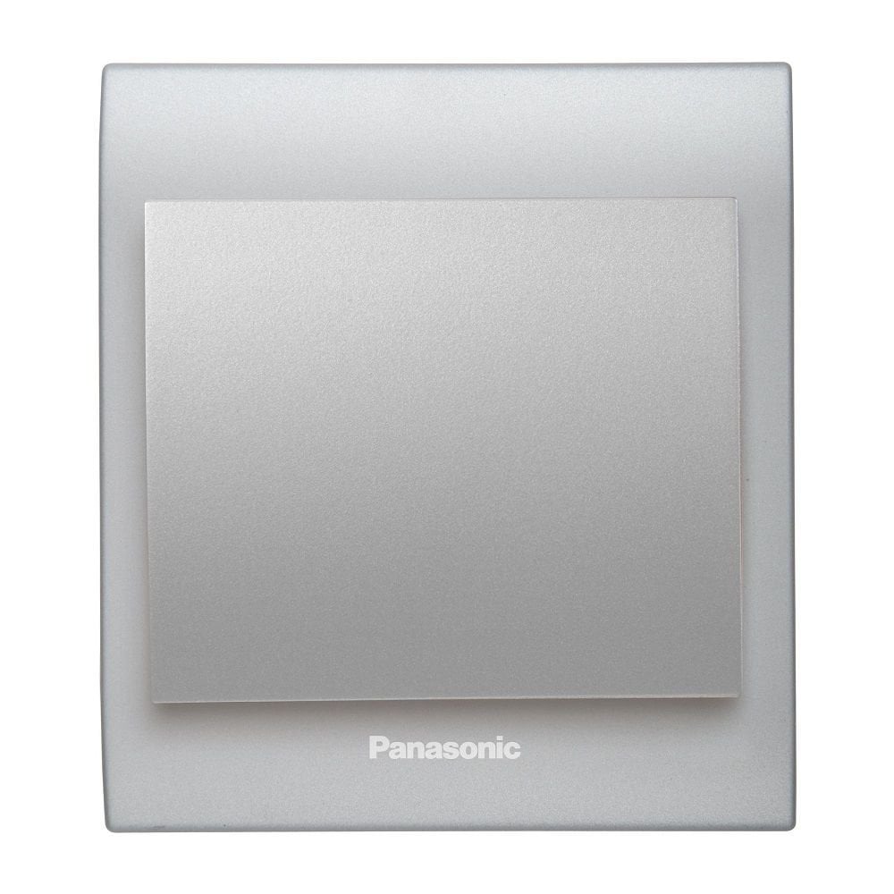 Viko Panasonic Thea Blu Tekli Anahtar Çerçeve Chrome Matt+Beyaz, Kapak Metalik Beyaz