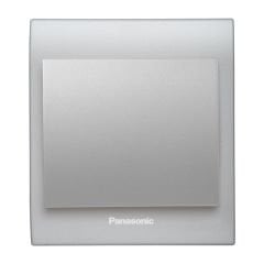 Viko Panasonic Thea Blu Tekli Anahtar Çerçeve Chrome Matt+Beyaz, Kapak Metalik Beyaz