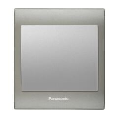 Viko Panasonic Thea Blu Tekli Anahtar Çerçeve Inox Matt+Dore, Kapak Metalik Beyaz