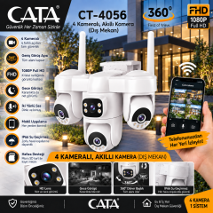 CATA CT-4056 4 Kameralı Solar 4G SIM Kartlı Akıllı Dış Mekân Güvenlik Kamerası